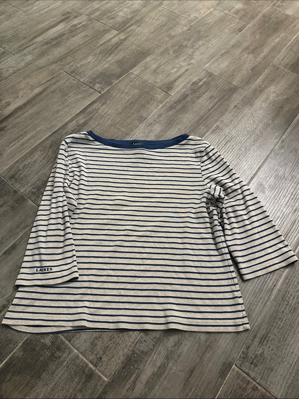 Lauren Ralph Lauren Stripe Boat Neck Top sz XL